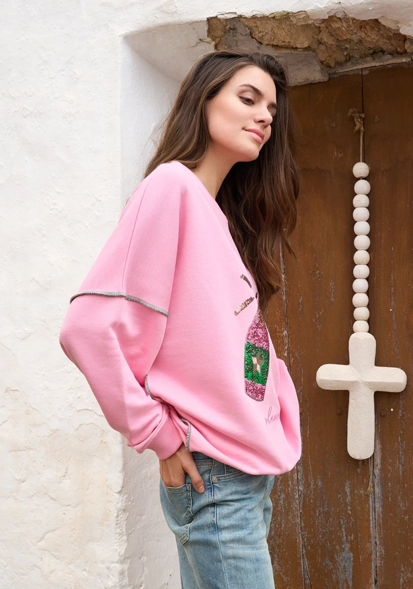 Roundneck Champagne Paillette - rose