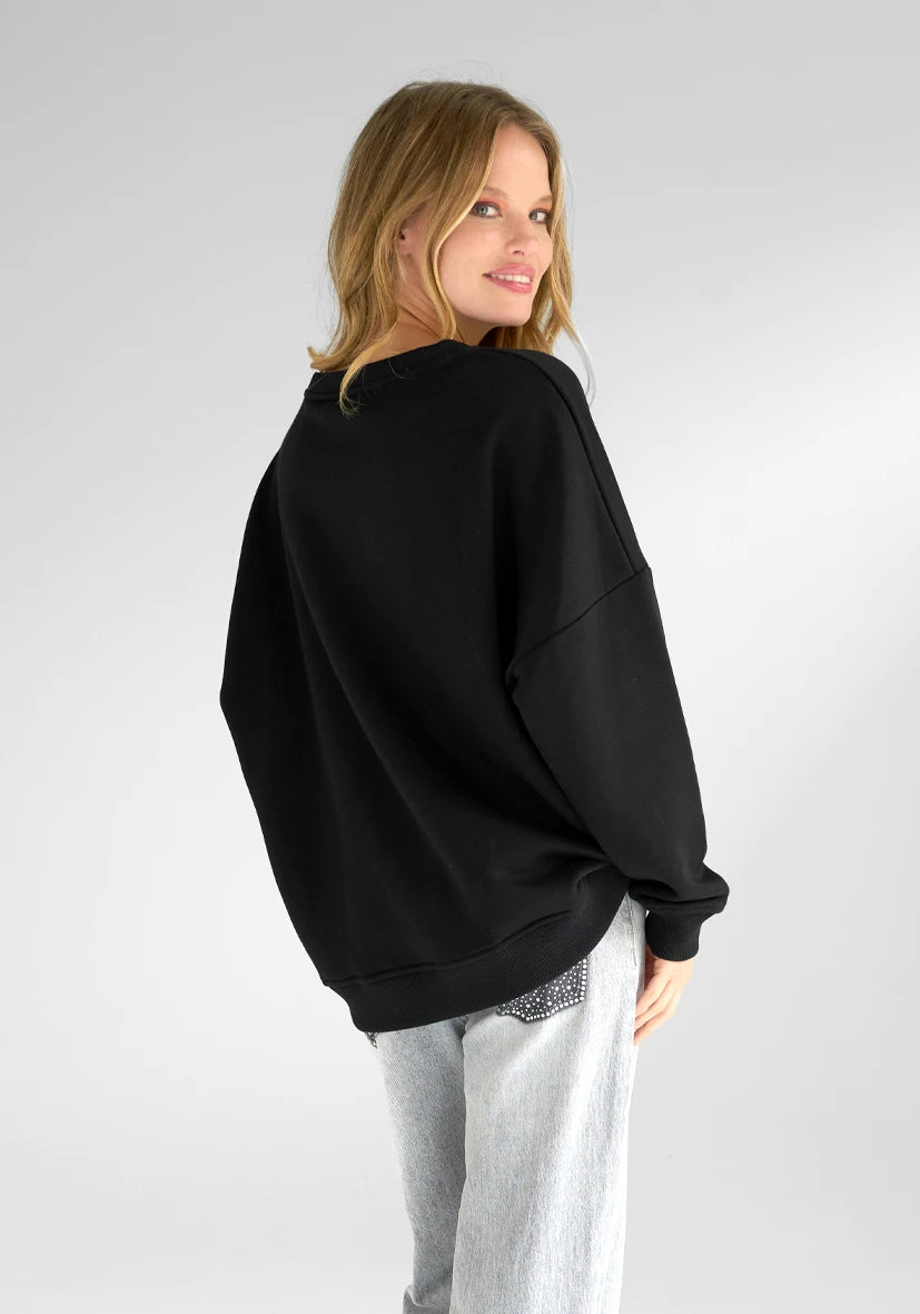 Roundneck Dream Team Paillette - schwarz
