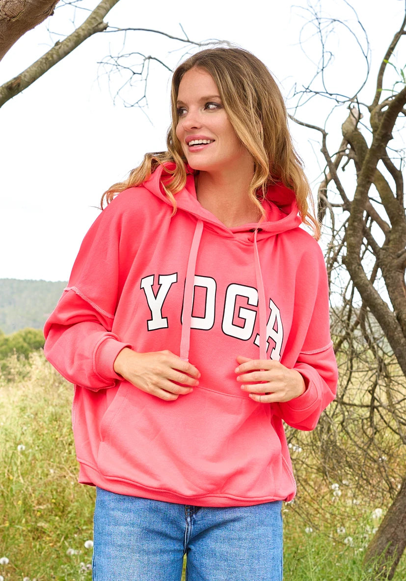 Hoodie Yoga - neonpink