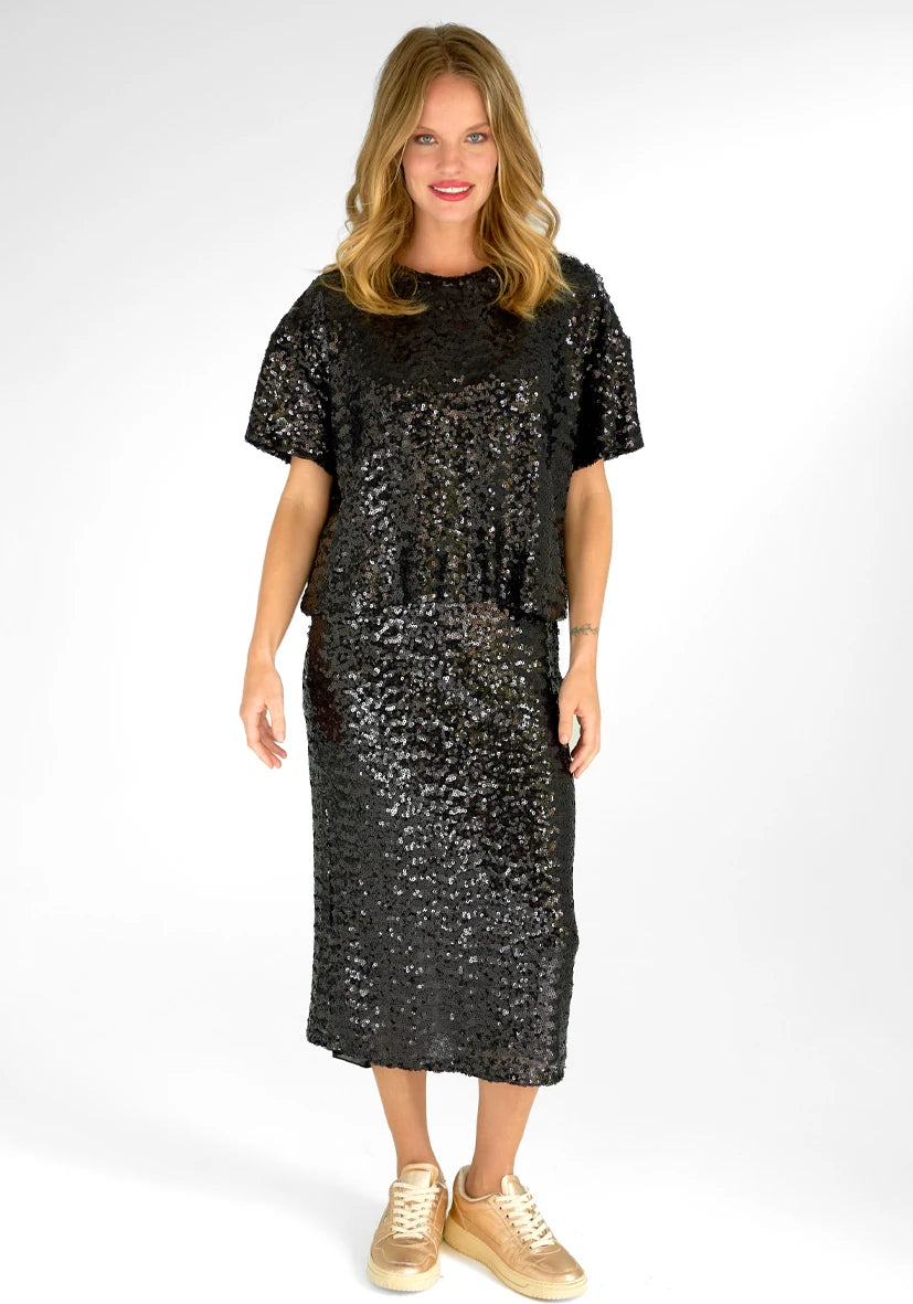 Noir Paillette Skirt