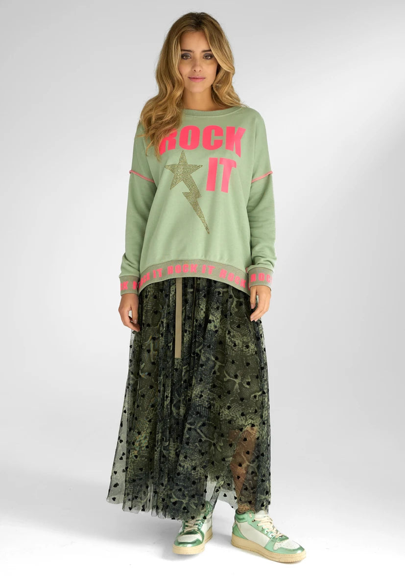 Roundneck Rock It Strass - almond