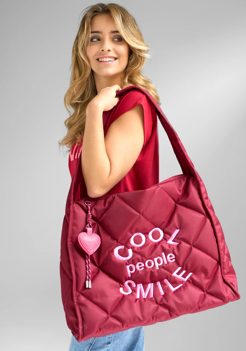 Quilted Bag Cool people smile - bordeaux