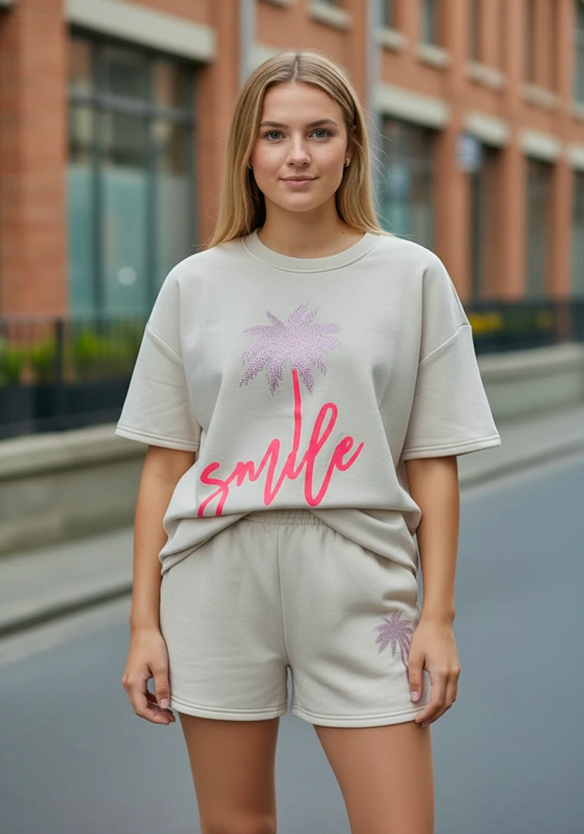 Shorts Palm Smile - creme