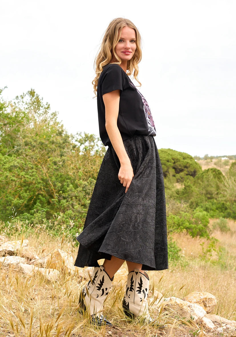 Rock Shimmer Pleat - schwarz