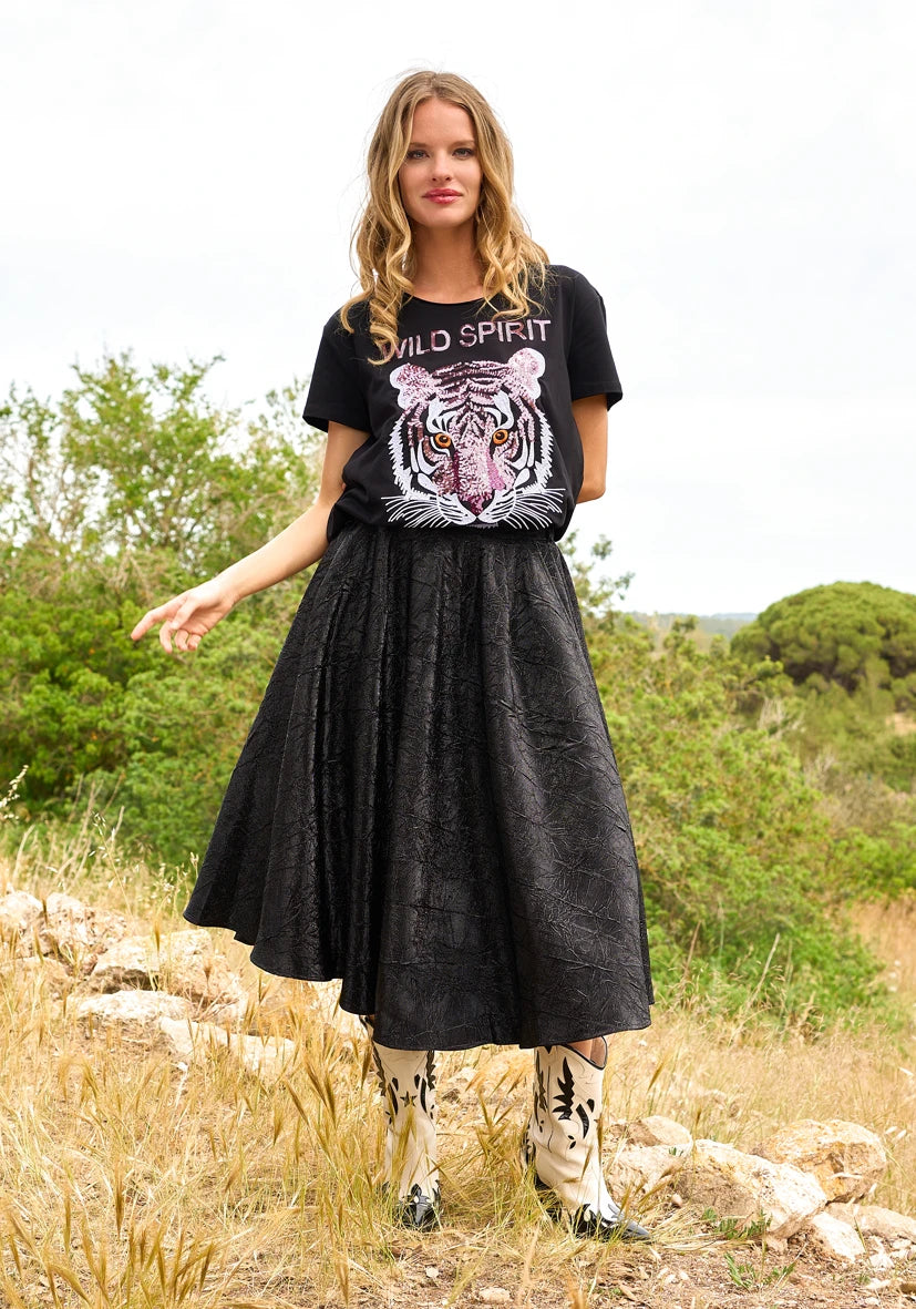 Rock Shimmer Pleat - schwarz