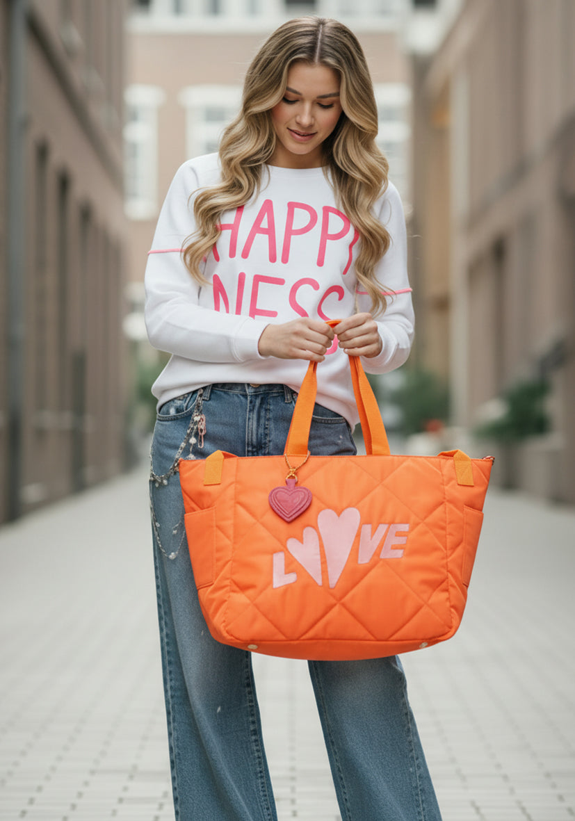 Quilted Bag Love - neonorange