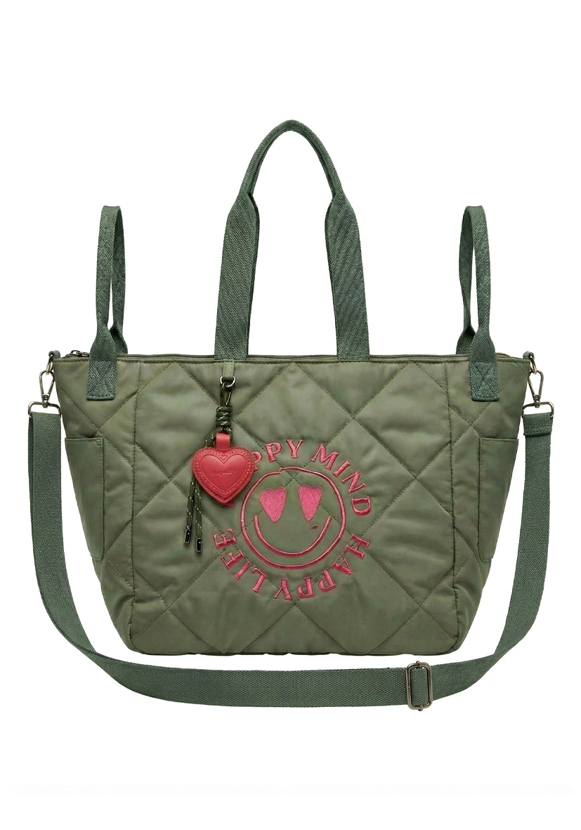 Quilted Bag Happy Mind - olive