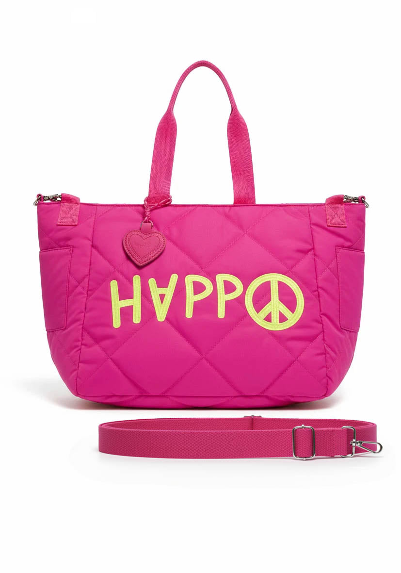 Quilted Bag Happy - neonpink