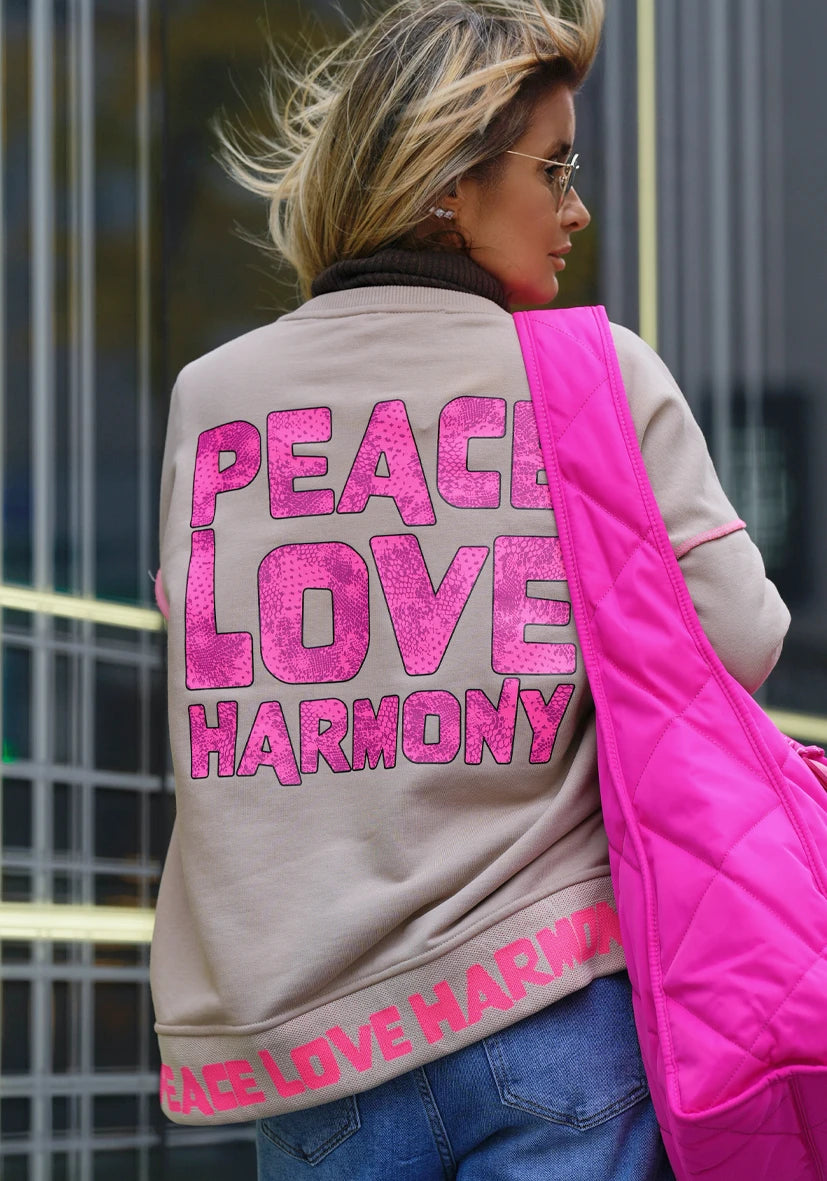 Roundneck Peace Love Harmony - sand