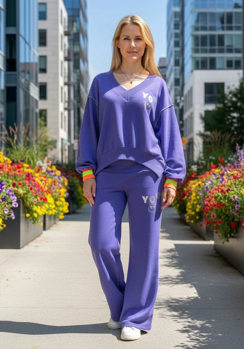 Sweatpants Hey you! - lila