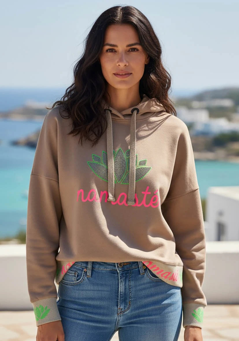 Hoodie Namaste Strass - sand