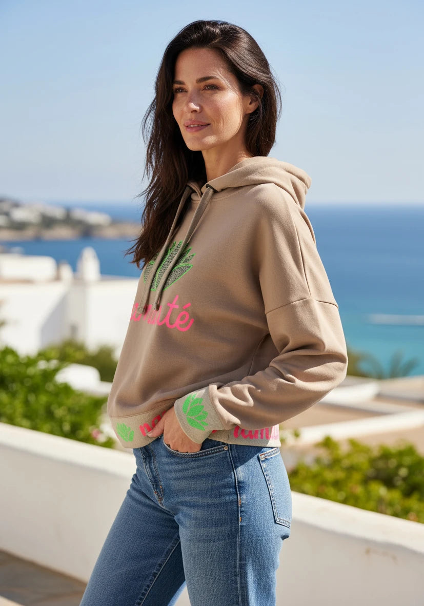 Hoodie Namaste Strass - sand