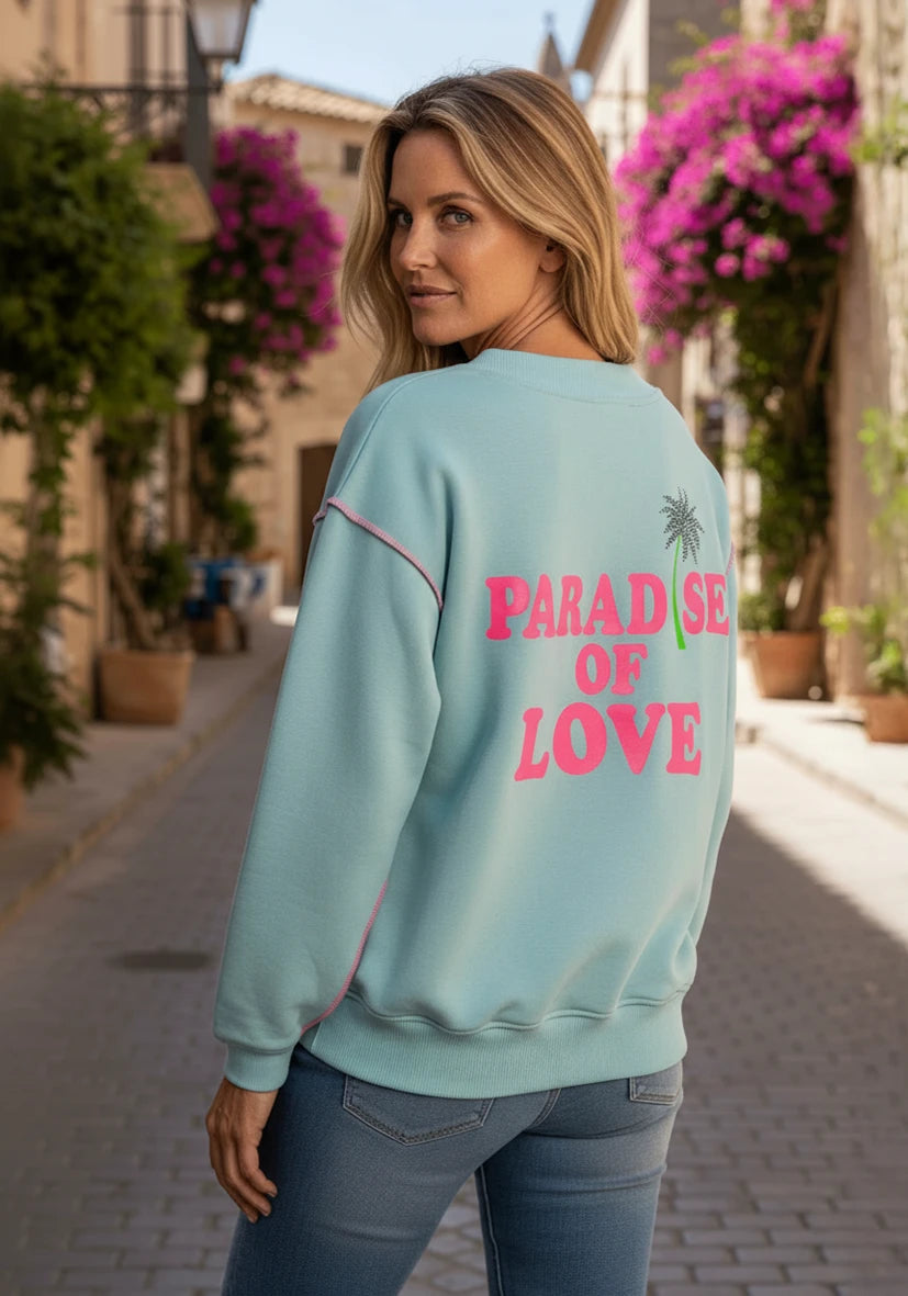 V-Neck Paradise of Love - hellblau