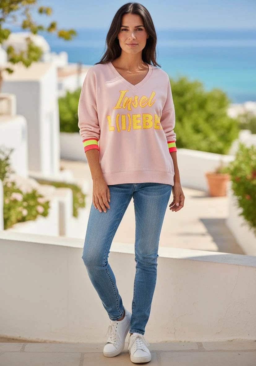 V-Neck Insel L(I)EBE - rosa