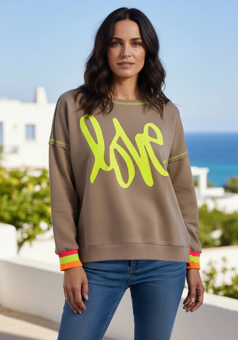 Roundneck short Love me - sand