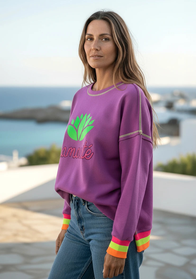 Roundneck short Namasté - crocus