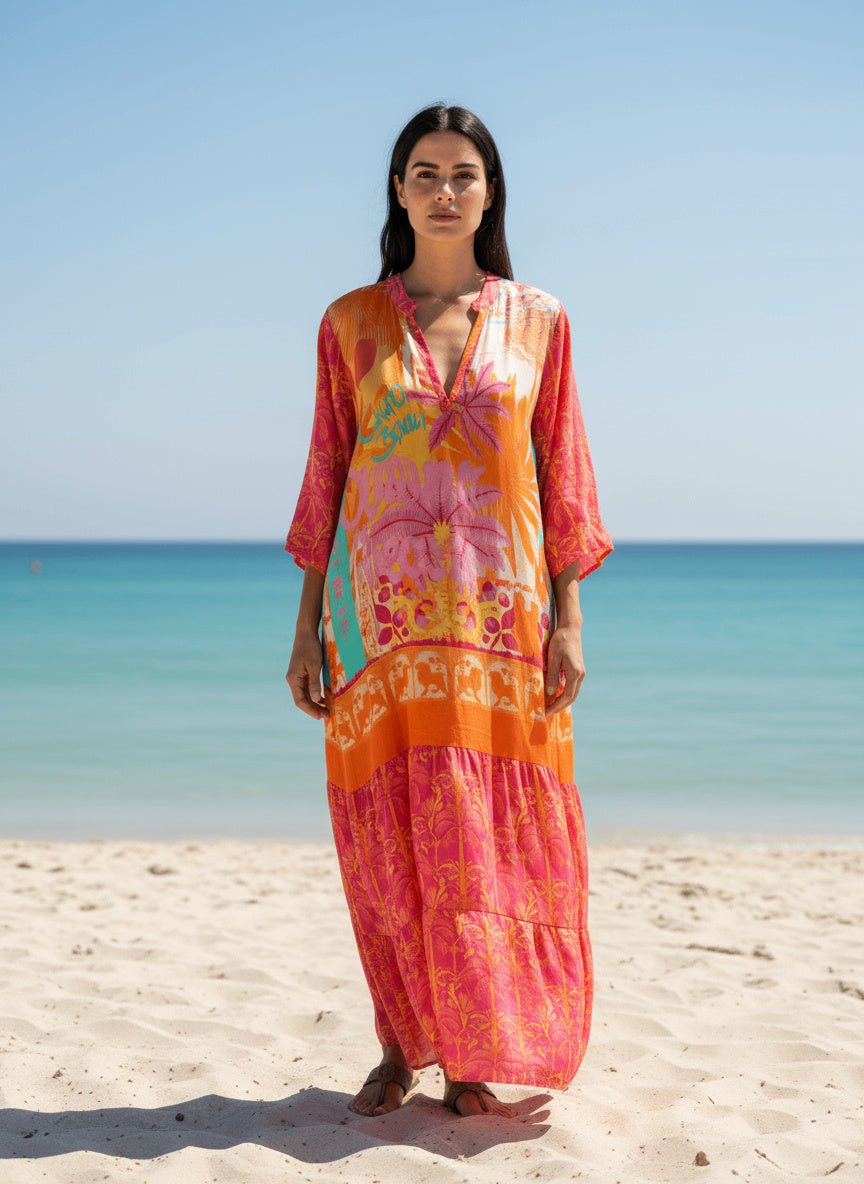 Dress Orange Palm