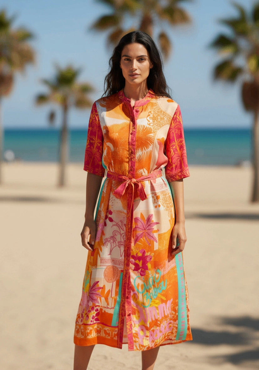 Dress Belt Orange Palm
