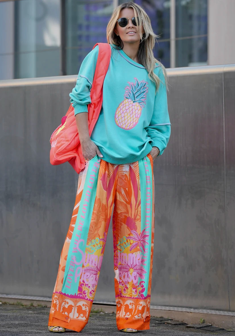 Pants Orange Palm