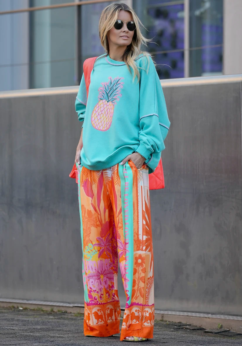 Pants Orange Palm