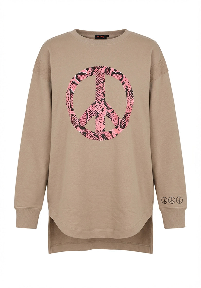 Roundneck long Peace - sand