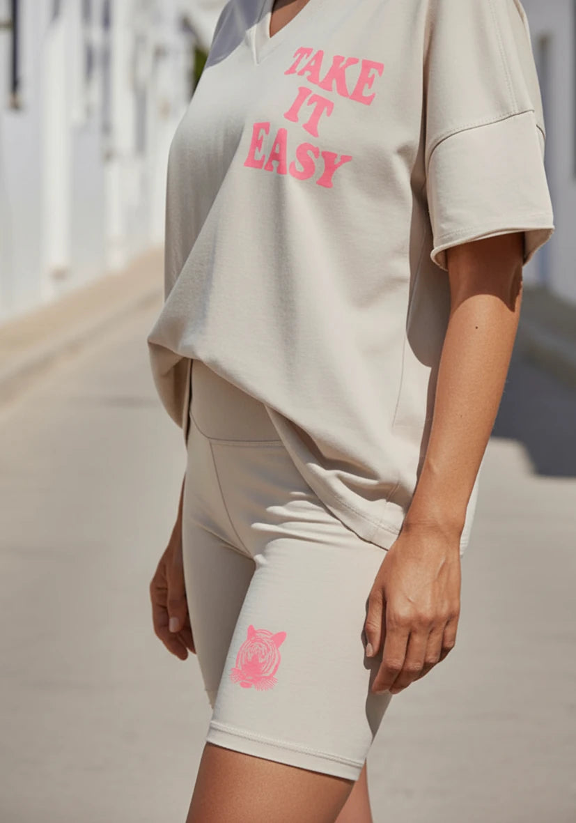 Leggings Short Tiger - sand