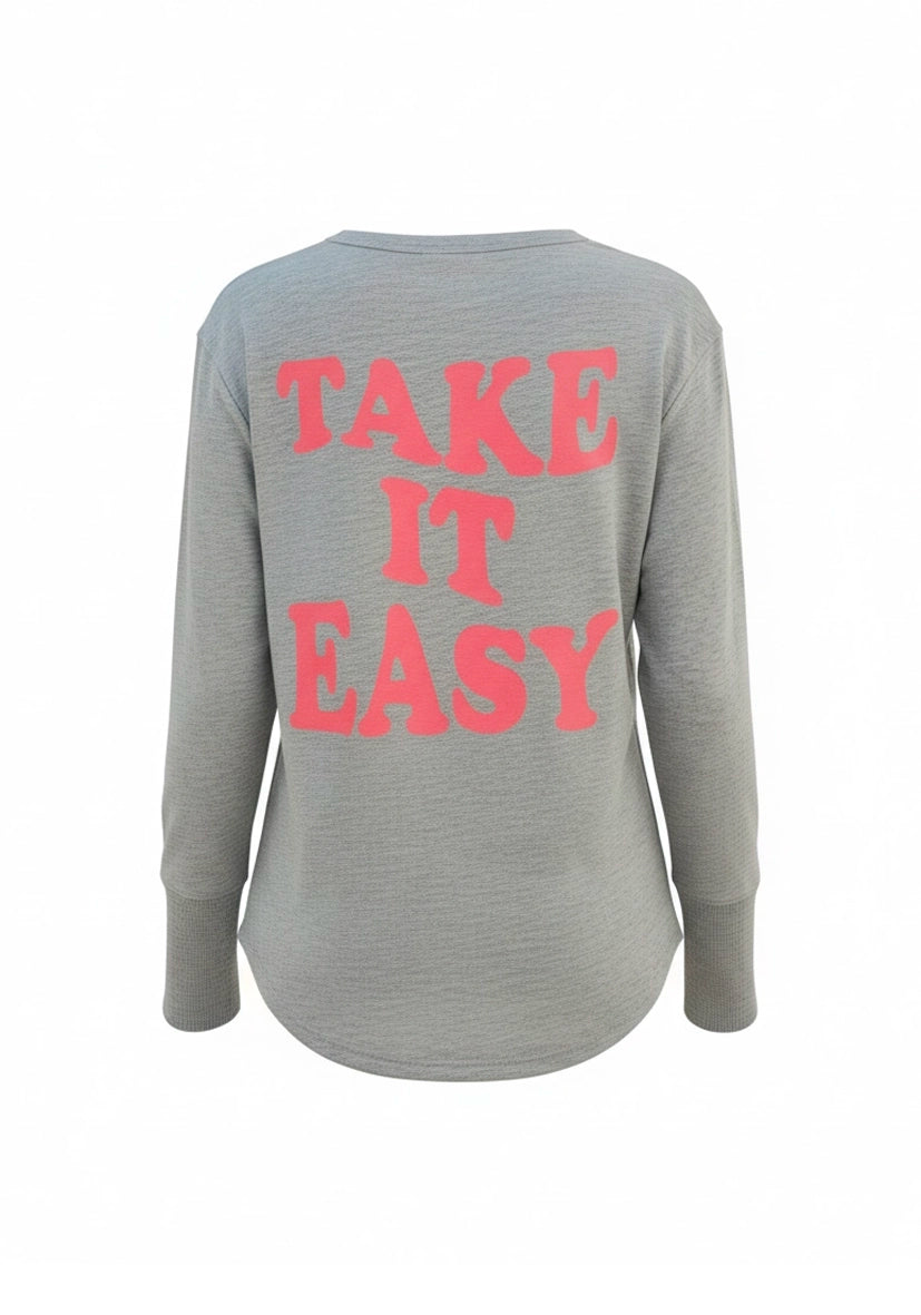 Longsleeve Take it easy - hellgrau
