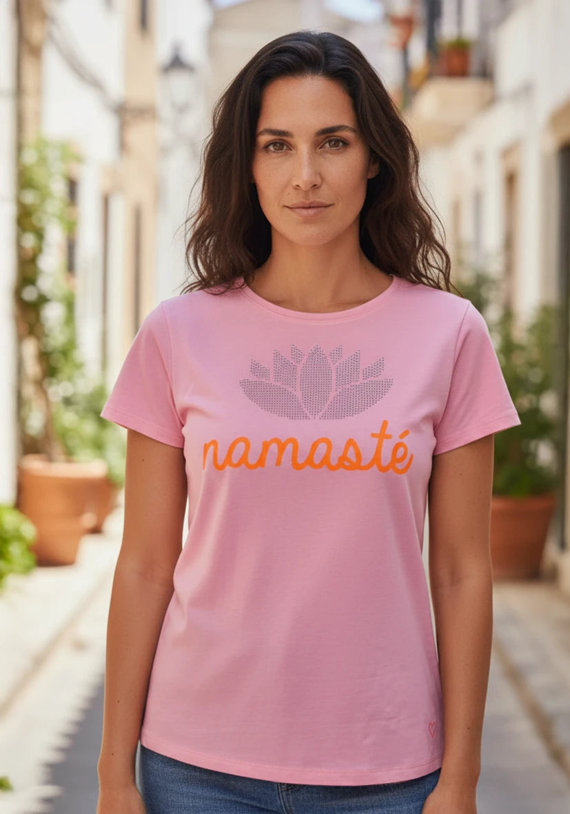 T-Shirt Roundneck Namasté - rosa