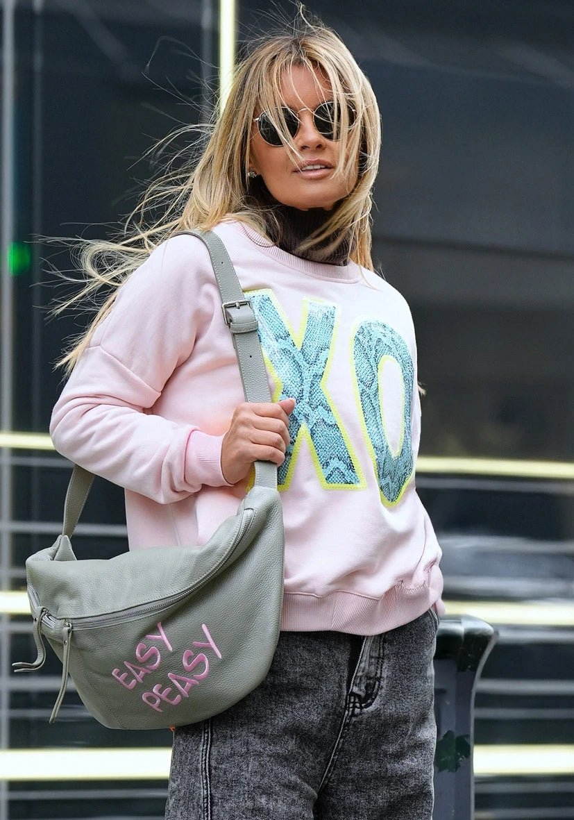 Roundneck XO Paillette - rosa
