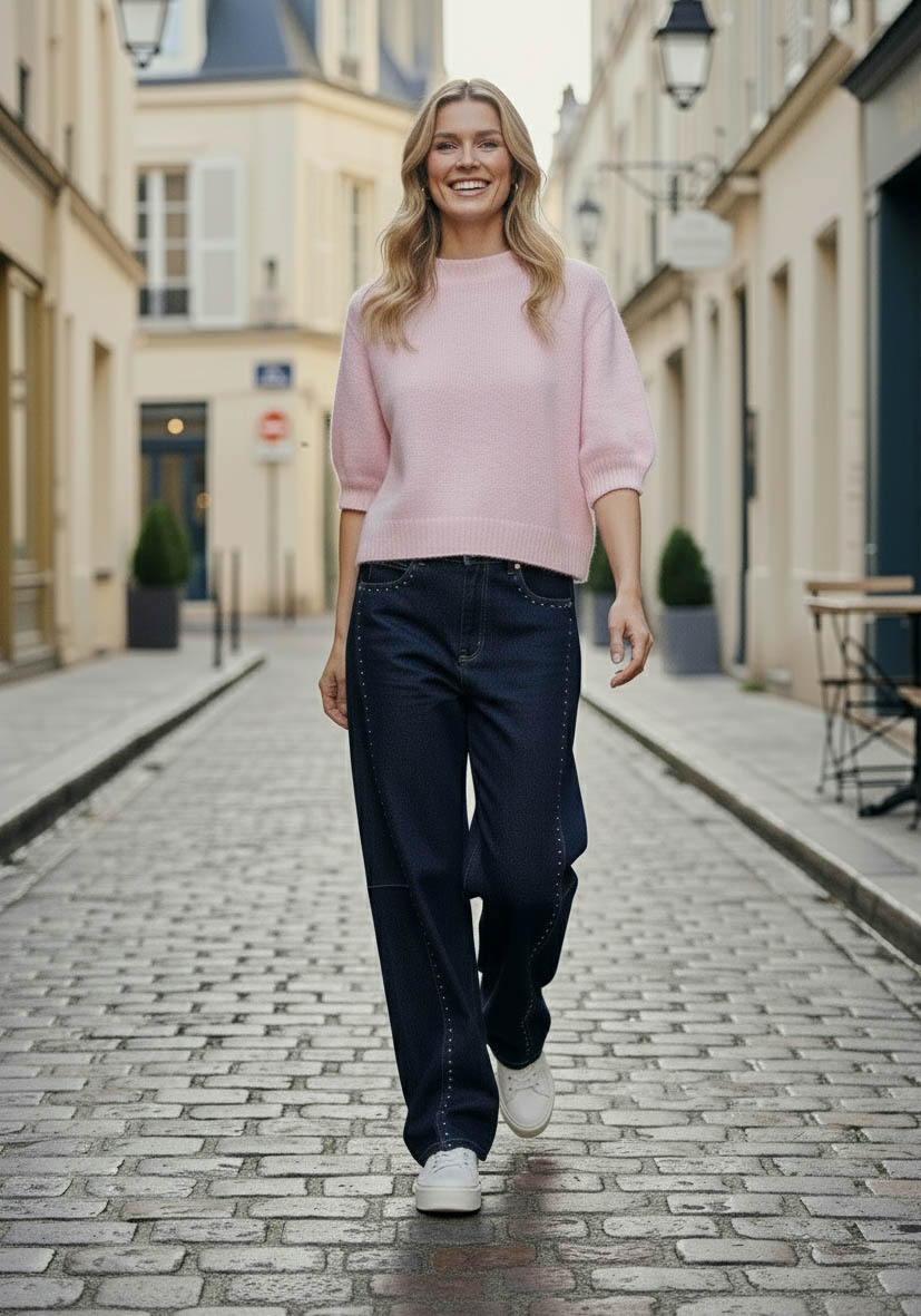 Knit Sweater Shortsleeve - dust rose