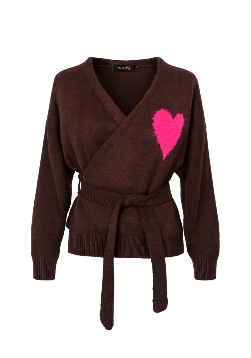 Pullover Cache Couer Hearts - chocolate
