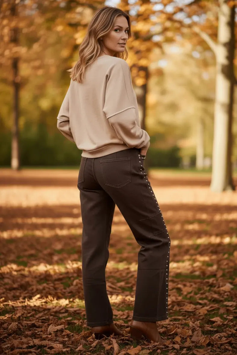 Ballon Jeans Studs - chocolate