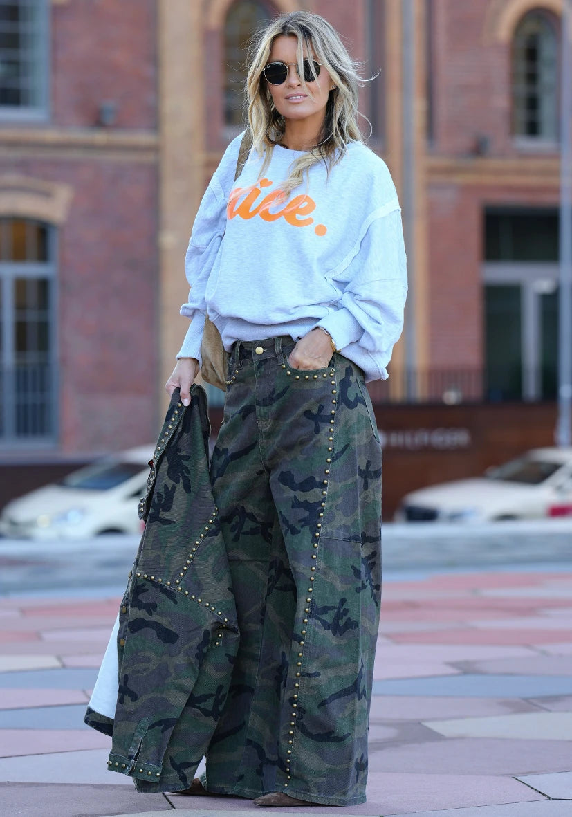 Ballon Jeans Camouflage Studs - green