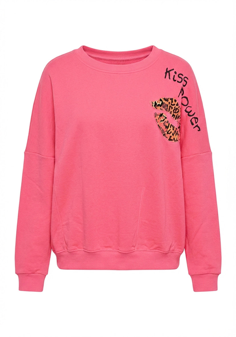Roundneck Kiss Power - neonpink