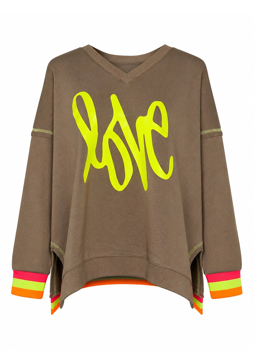 V-Neck short love me - sand