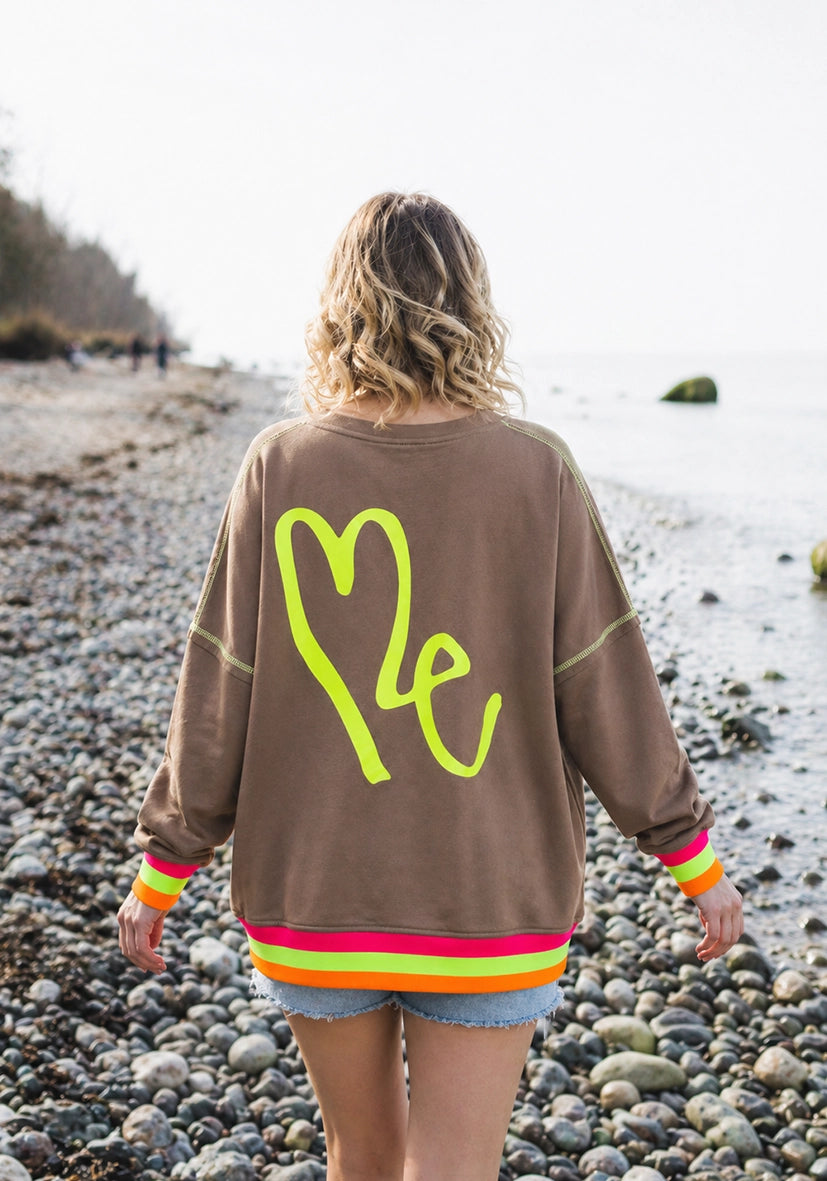 V-Neck short love me - sand