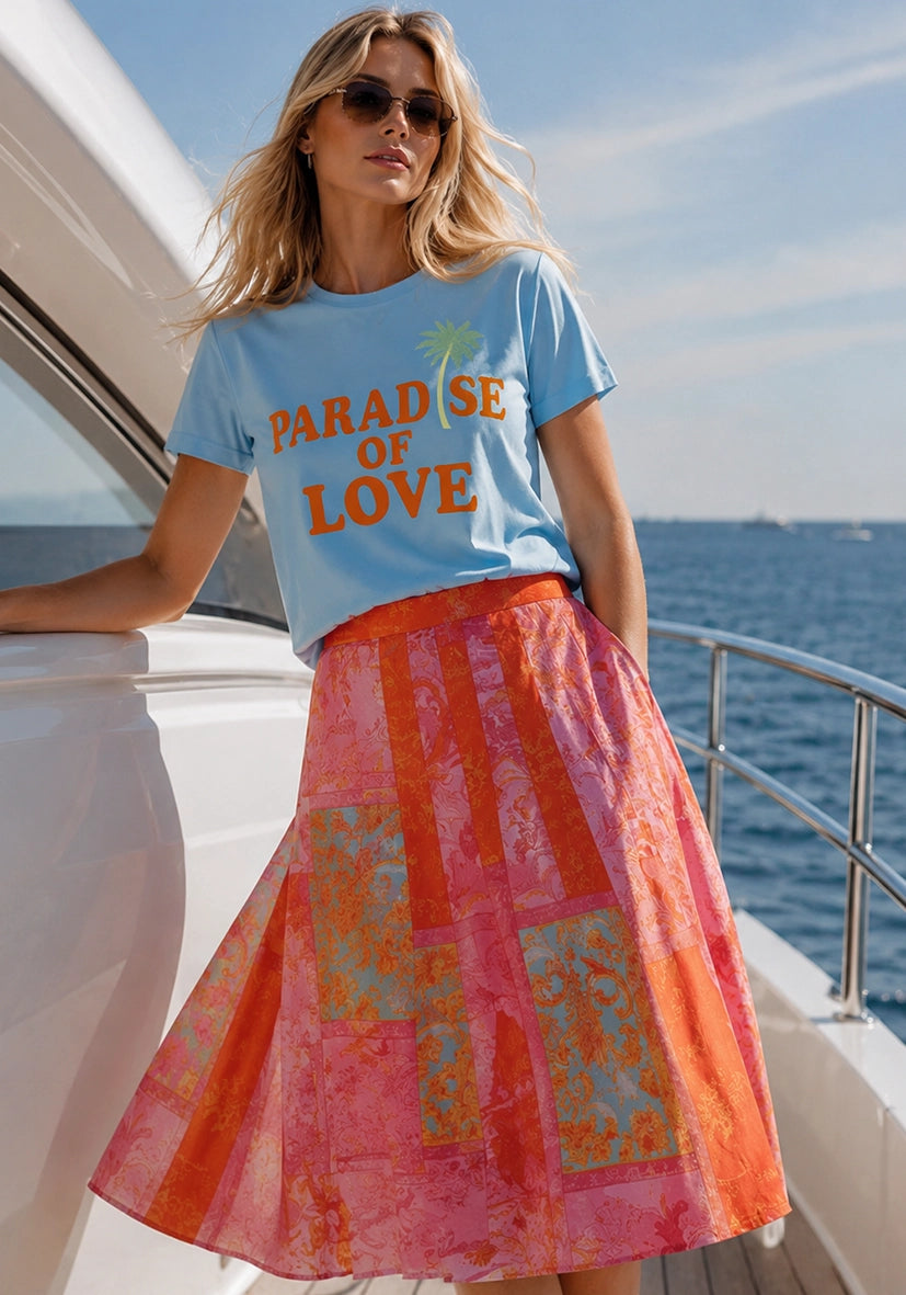 T-Shirt Roundneck Paradise of love - smokey blue