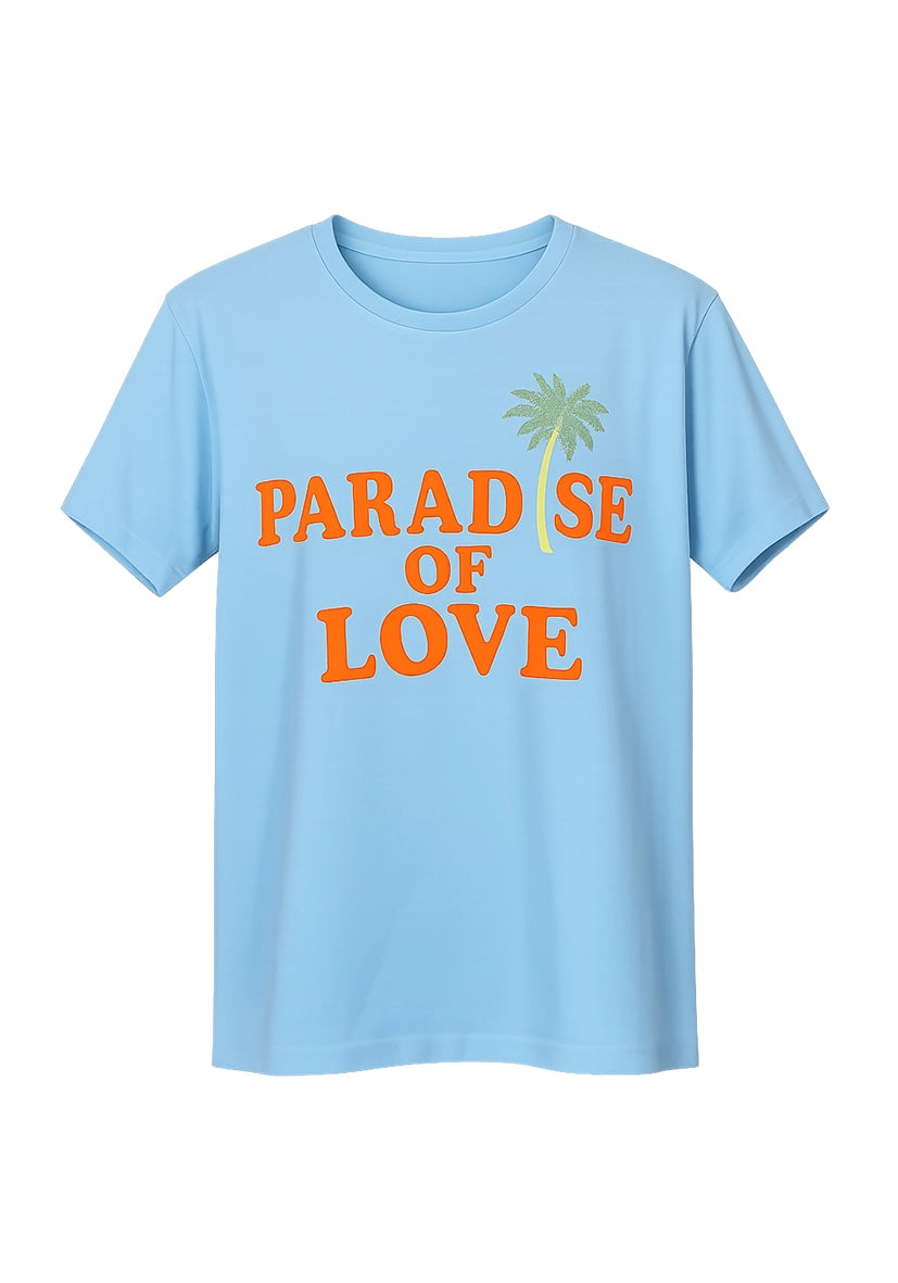 T-Shirt Roundneck Paradise of love - smokey blue