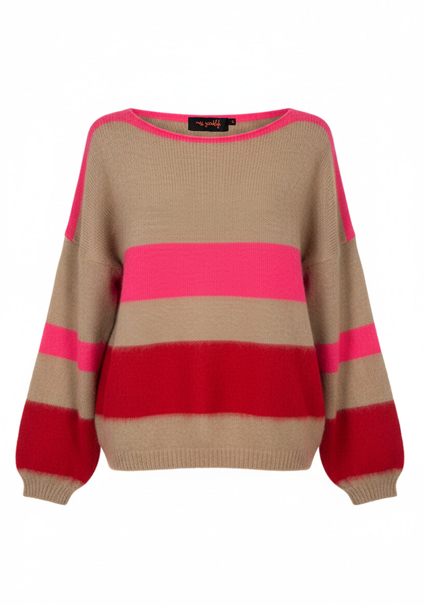 Knit Sweater Big Stripes - sand