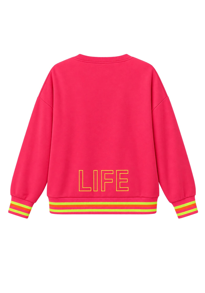 V-Neck Good Life -  neonpink