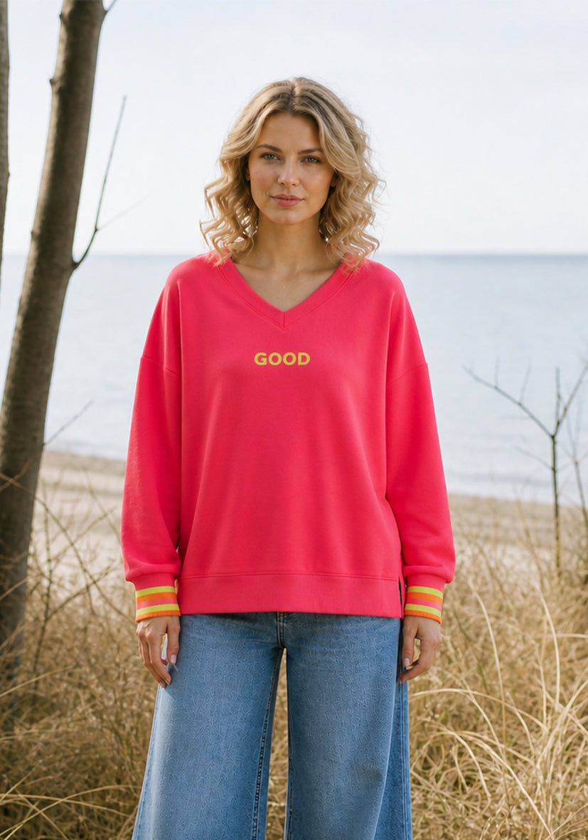 V-Neck Aloha - neon pink