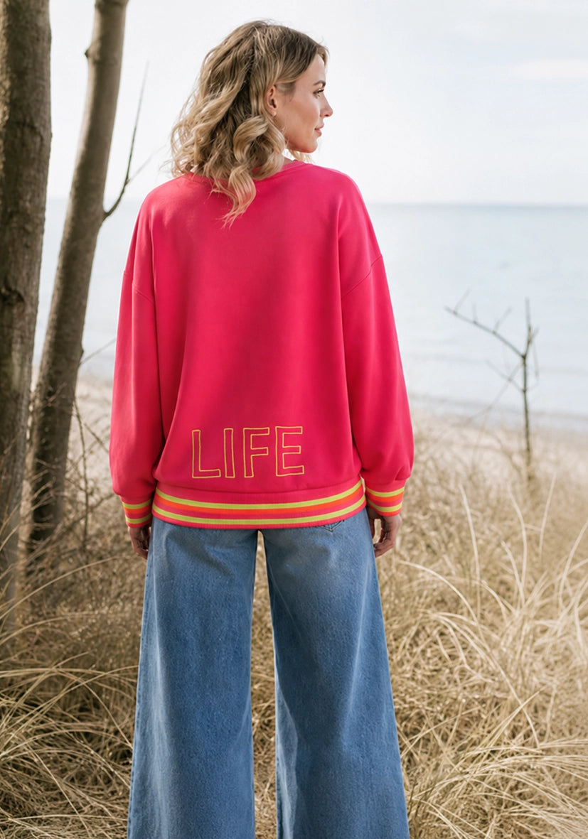 V-Neck Good Life -  neonpink