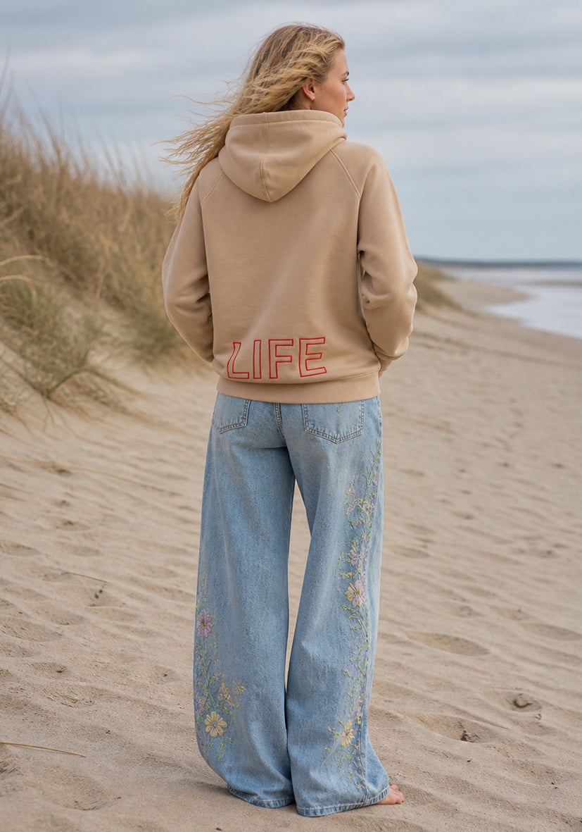 Hoodie Good Life - sand