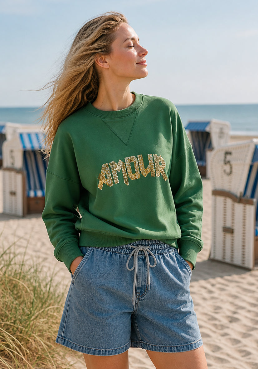 Roundneck Sparkling Amour - grün