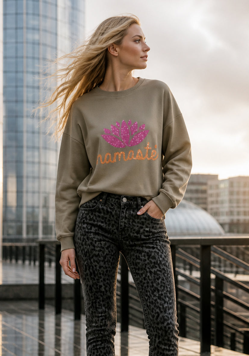 Roundneck Namasté Glitter - sand