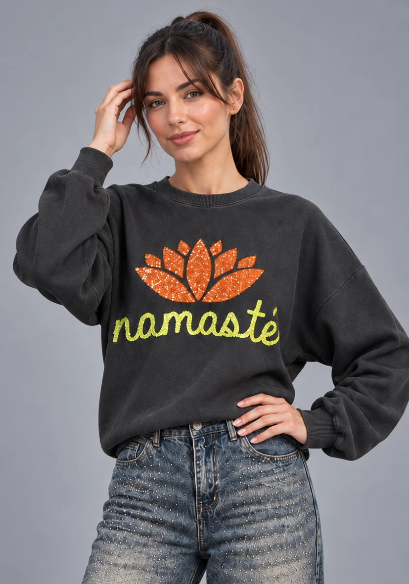 Roundneck Namasté Glitter