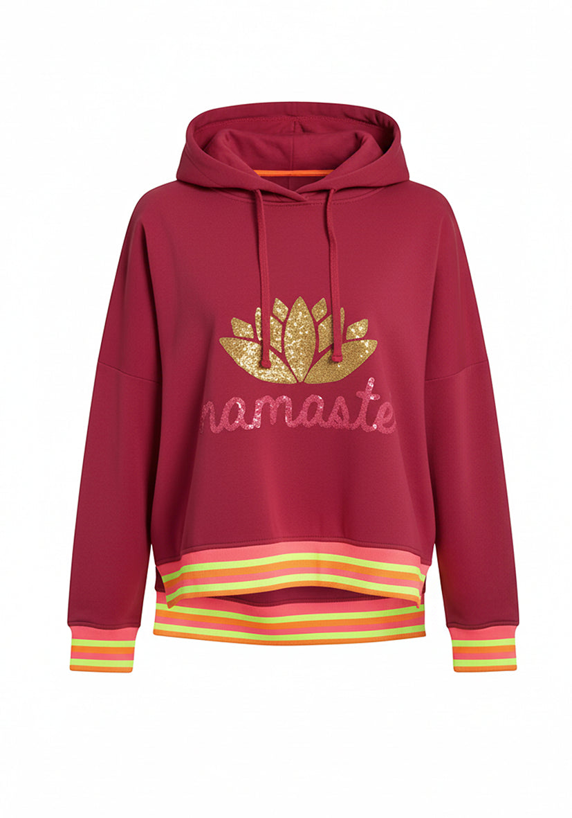 Hoodie Namasté Glitter - red