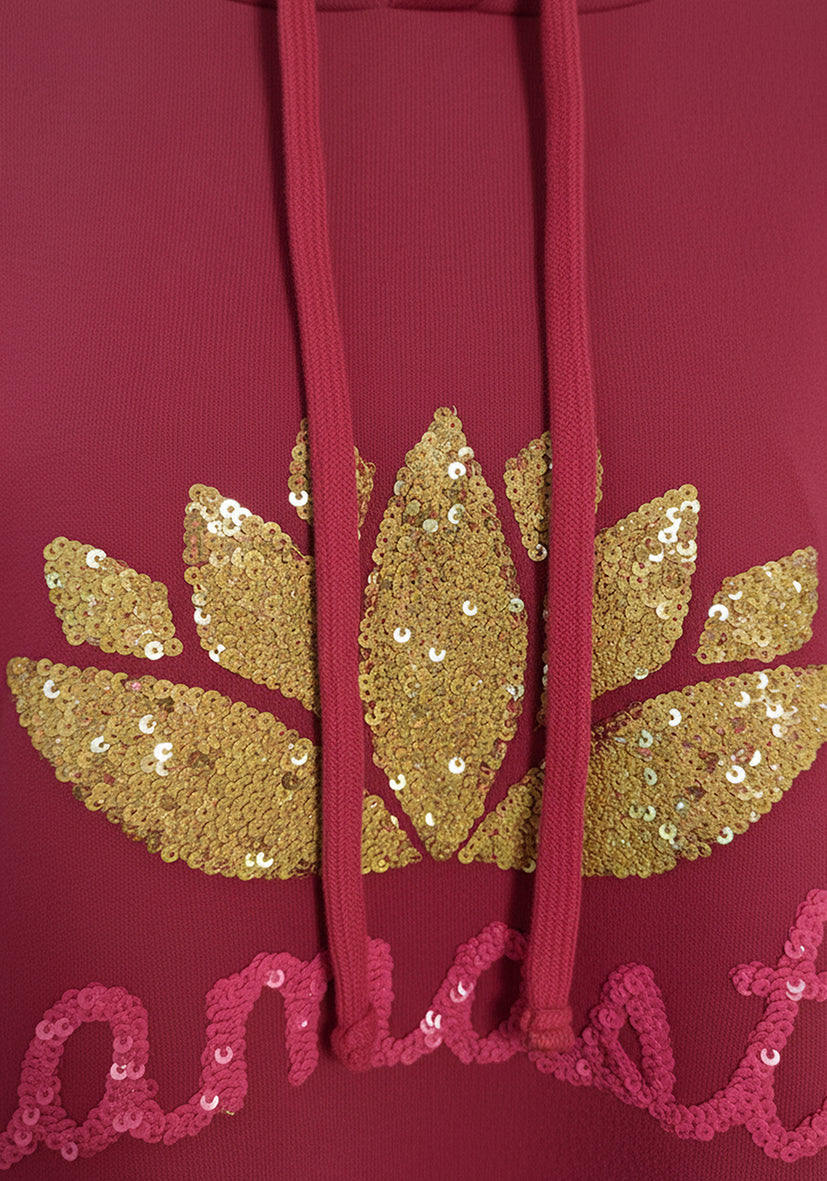 Hoodie Namasté Glitter - red