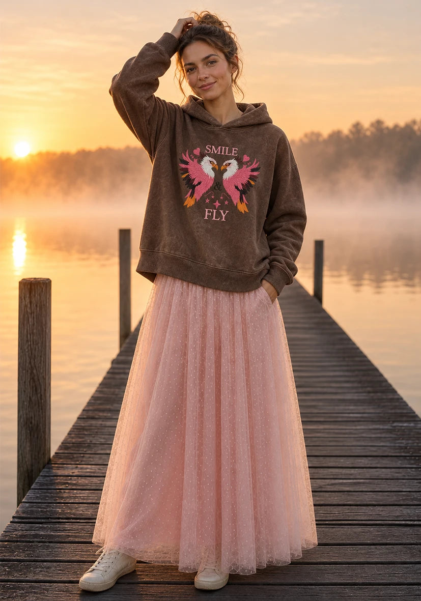 Hoodie Smile & Fly - braun