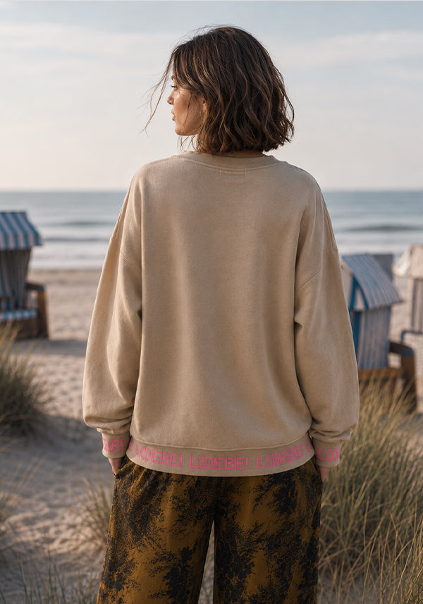 V-Neck Glitter L(I)EBE - sand
